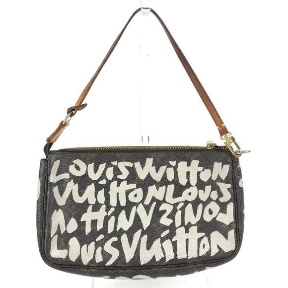 LOUIS VUITTON M92192 MonogramGraffiti Pochette Accessoires Hand Bag Pouch - Picture 1 of 16